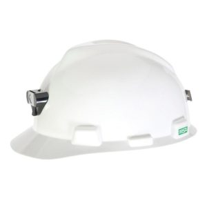 Casco MSA V-Gard Blanco - Porta Lámpara y Porta Cable