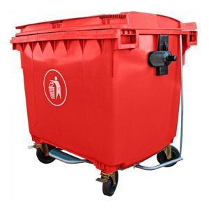 Contenedor Basura con Pedal 1100 Litros Rojo