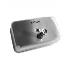 Dispensador de jabón horizontal Acero Inoxidable Biopaper