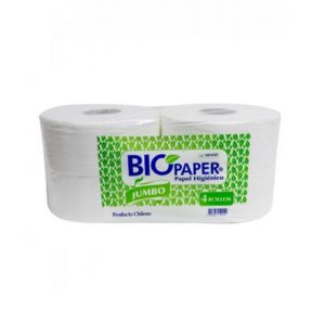 Papel higiénico jumbo hoja simple Biopaper 4x500mts